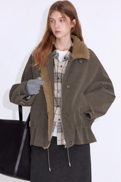 Furry Patchwork Leather Jacket