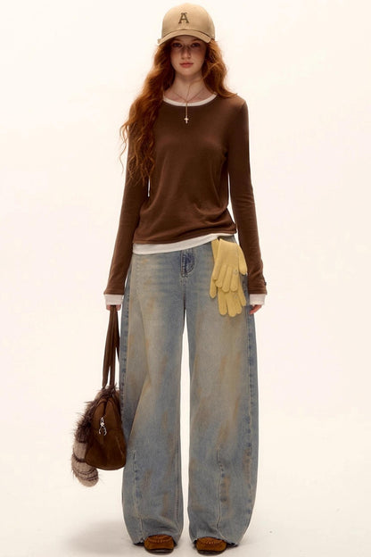 Color-Blocked Wool Cashmere Sweater