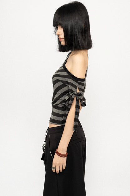 Spicy Striped Off-Shoulder Top