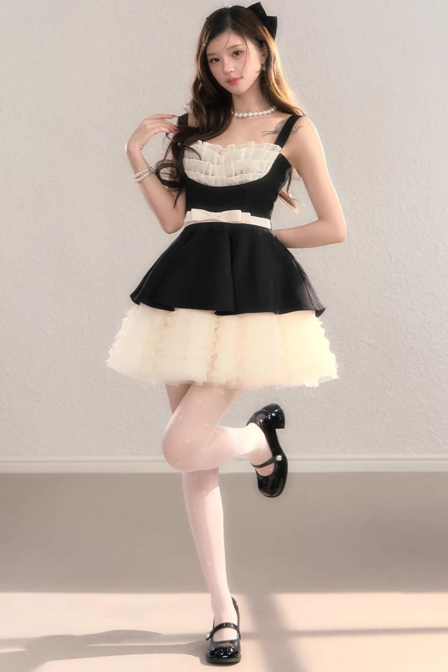 Gauze Lace Ball Gown Dress