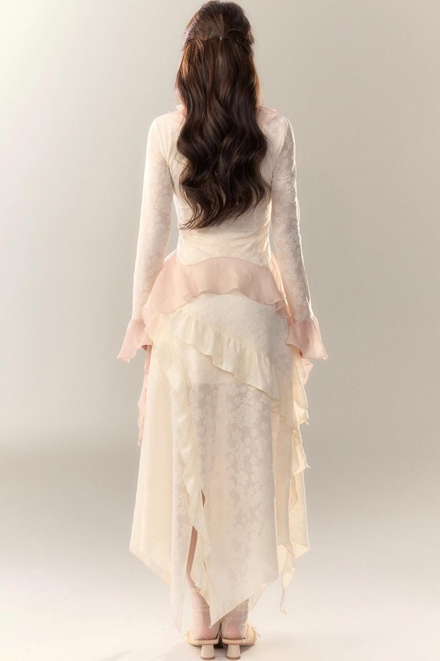 Blue Cherry Blossom Top Skirt Set-Up