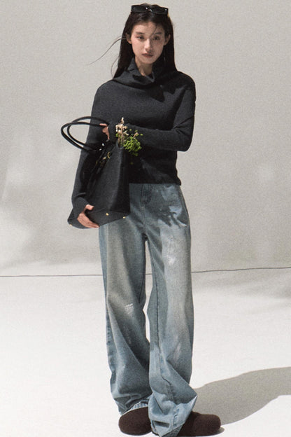 Moonlit Wool Knit Sweater