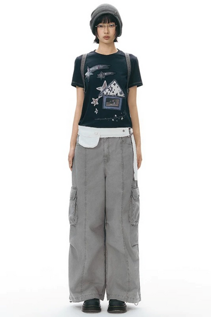 Vintage Embroidered Cargo Pants