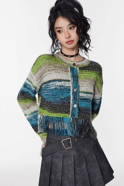 Vintage Gradient Knitted Cardigan