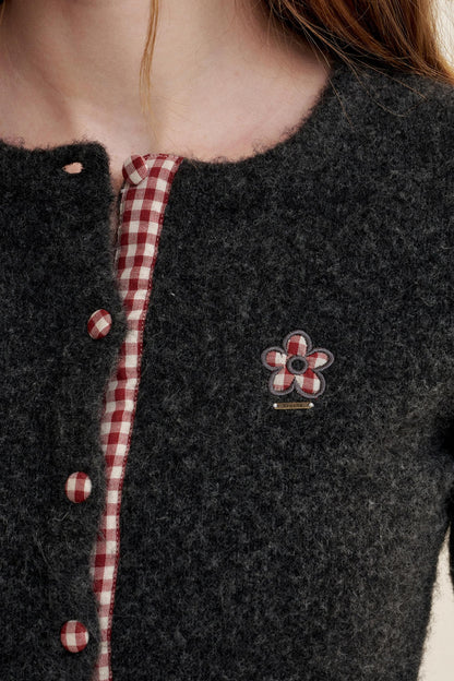 Vintage Checkered Cardigan