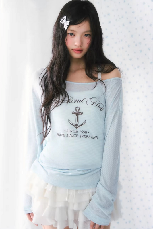 Retro Off-Shoulder Blouse