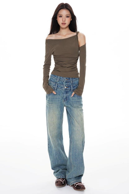 Twisted Pleated Knitted Top