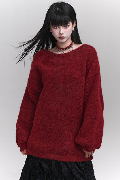 Festive Women's Red Knit Top