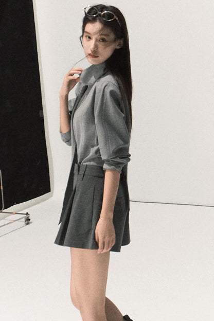 Shoulder Padded Backless Top Shorts Set-Up