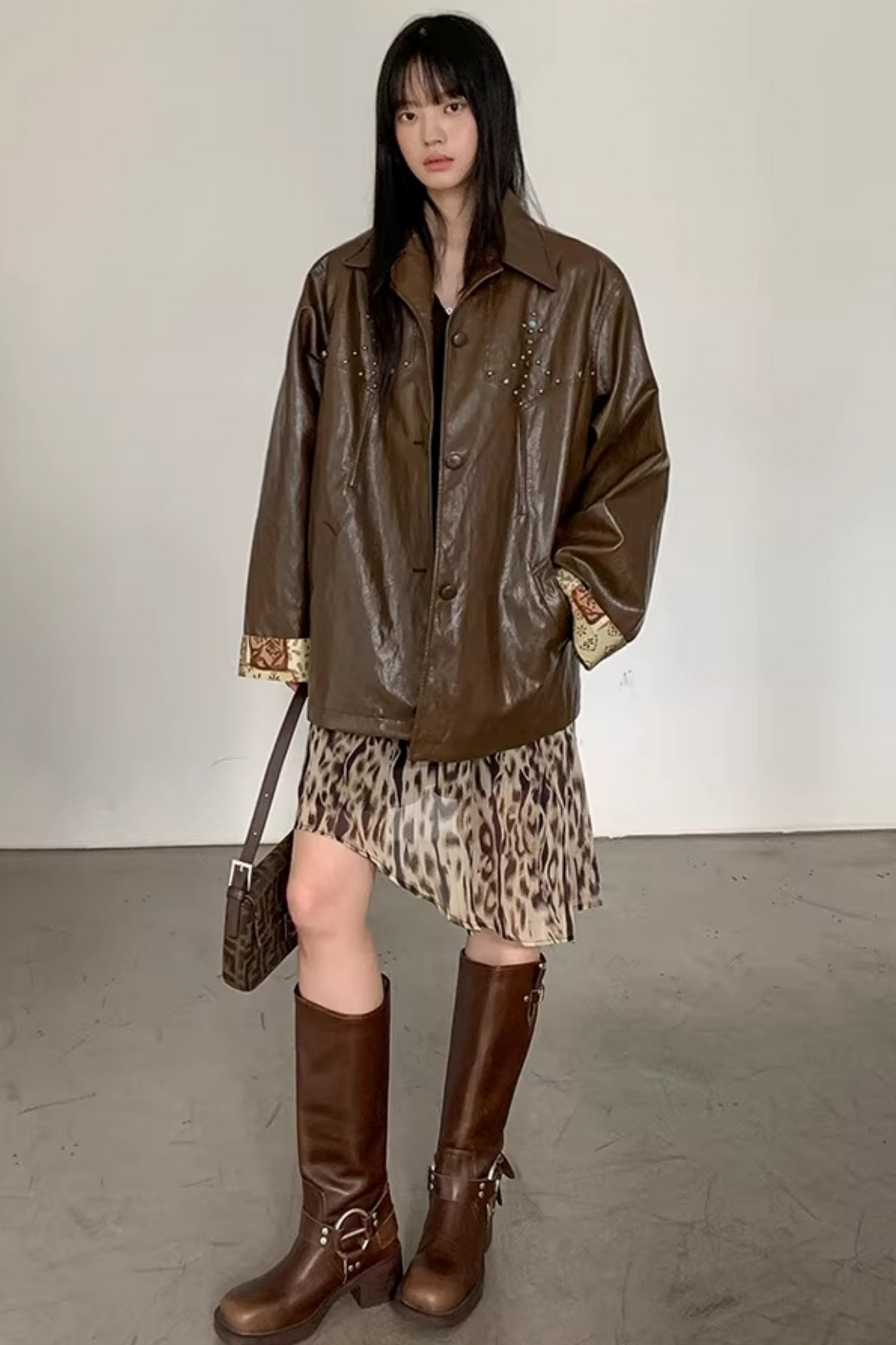 Leopard Asymmetrical Retro Skirt