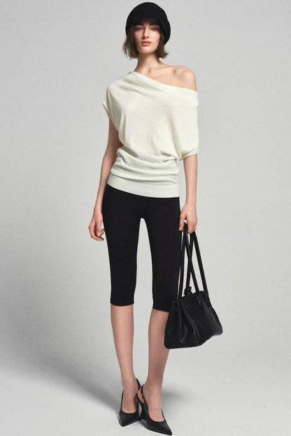 Tencel Wool Off-Shoulder Top