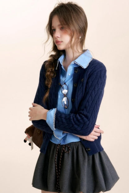 Winter Leopard Knit Cardigan