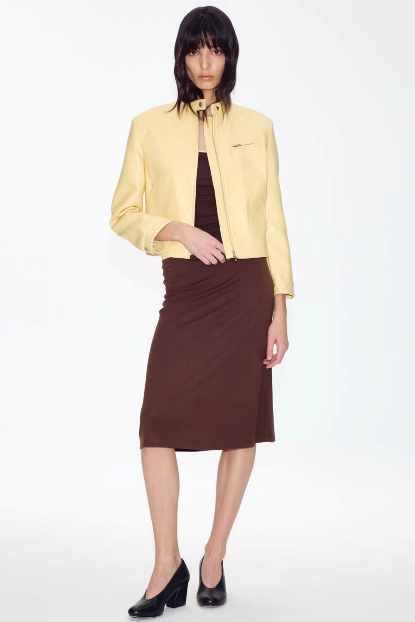 Retro Yellow Leather Jacket