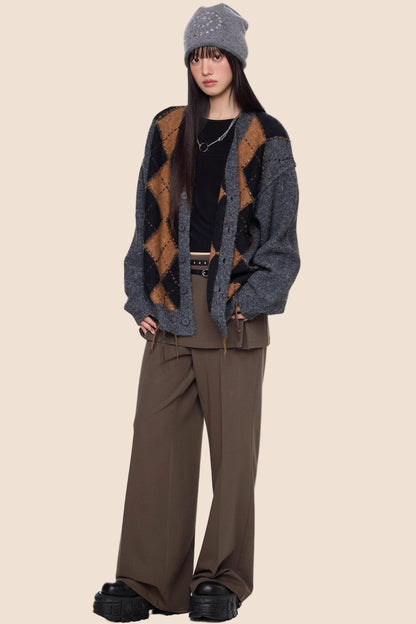 Diamond Tassel Knit Cardigan Sweater Jacket