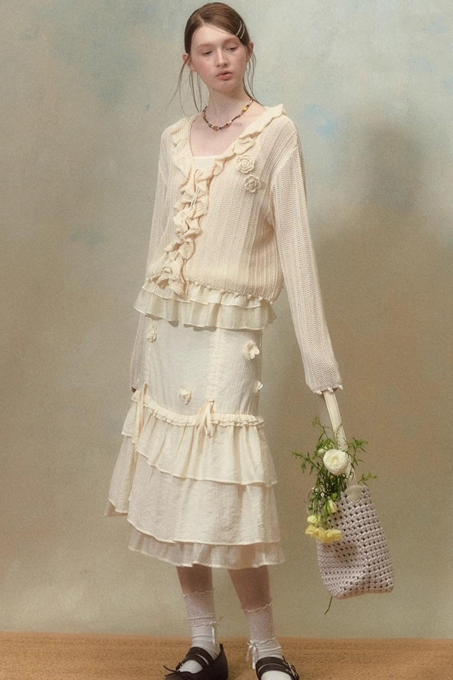 Floral Ruffle Cardigan