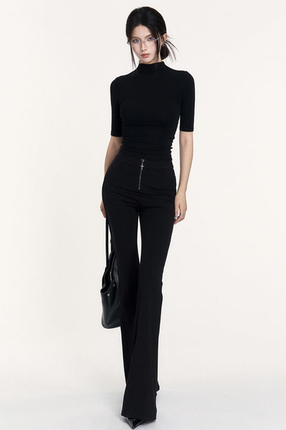 Black Small Turtleneck Top