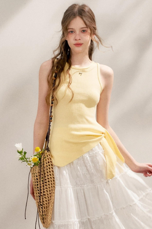 Tie-Knot Knit Vest