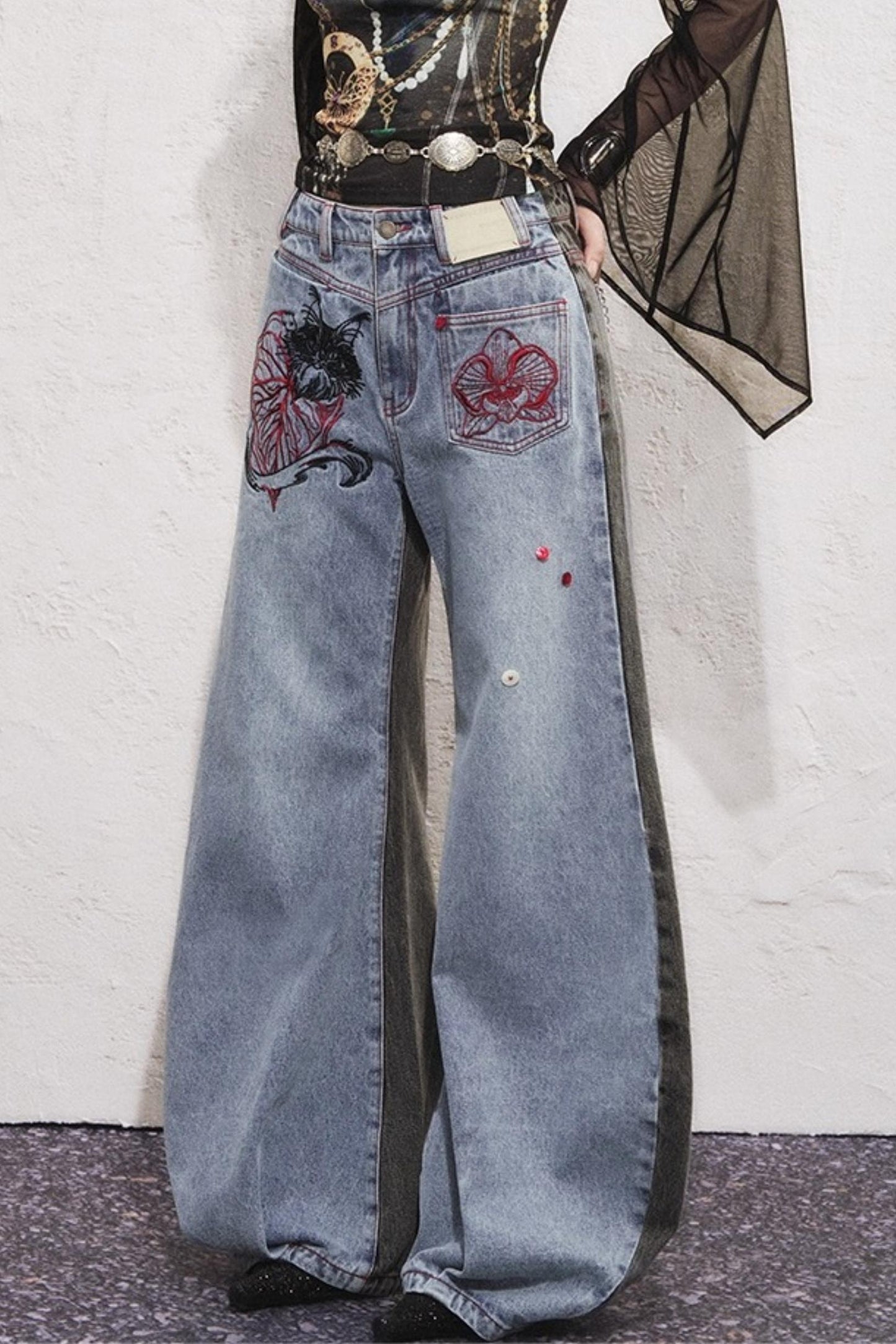Asymmetrical Sickle Jeans