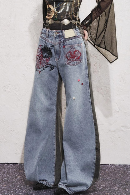 Asymmetrical Sickle Jeans