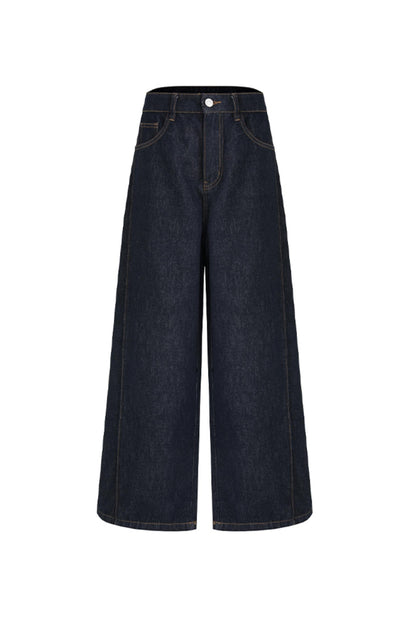 Retro Wide-Leg Slit Jeans