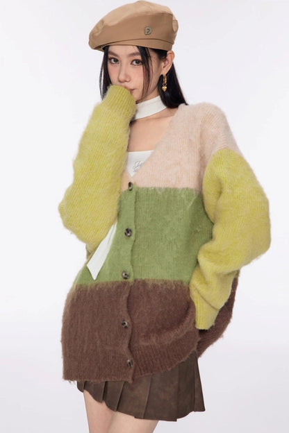 Vintage Lazy V-Neck Cardigan