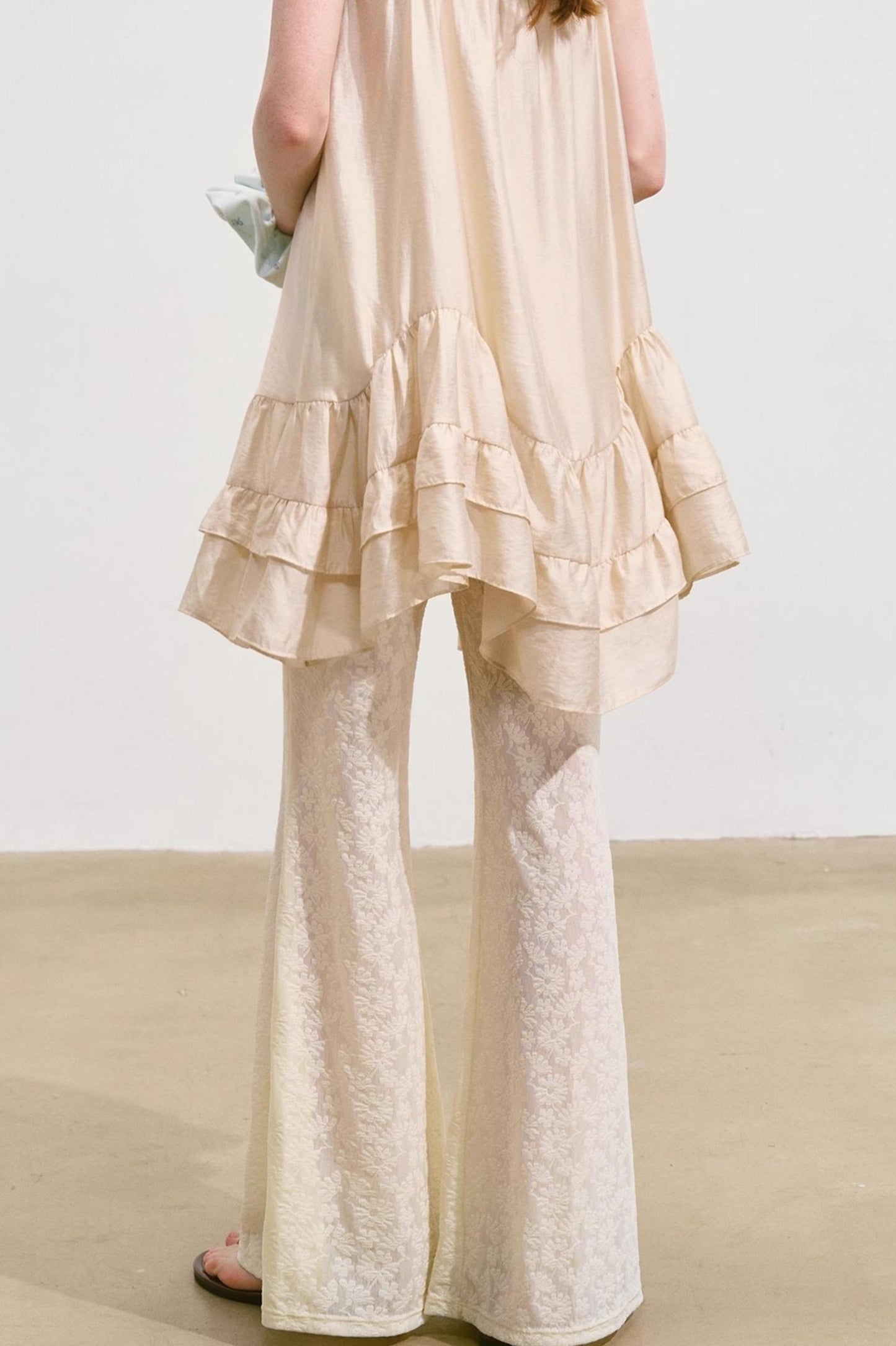 Summer Ruffle Lace And Pants Set-Up