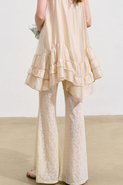 Summer Ruffle Lace And Pants Set-Up