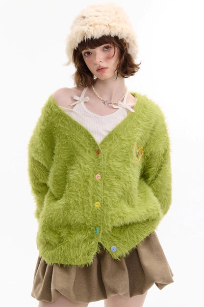 Lazy Butterfly Plush Cardigan