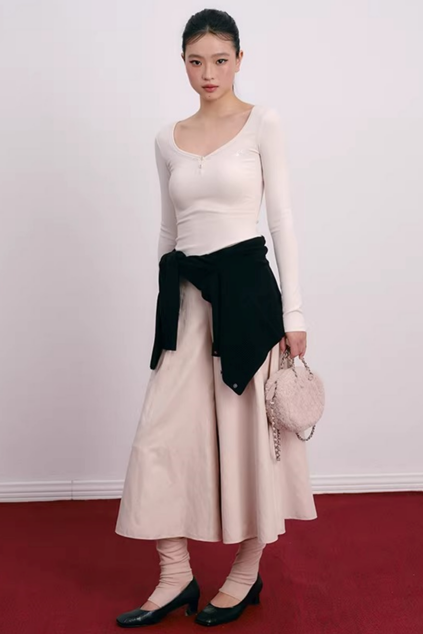 Vintage Pleated Skirt Pants