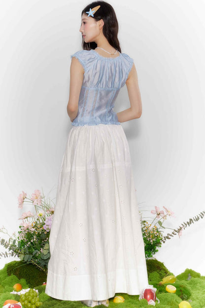 Lace One-Shoulder Top With Skirt Set-Up