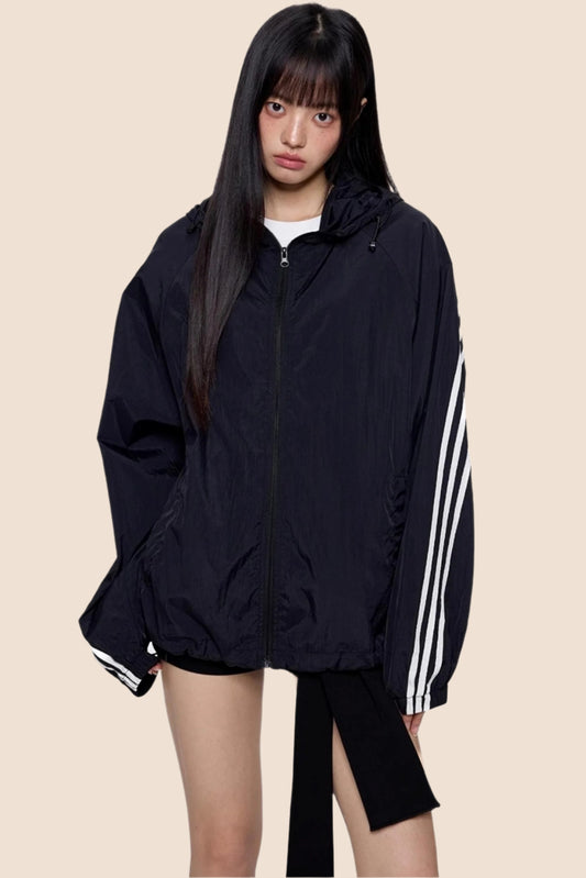 UV Shield Striped Hoodie Jacket