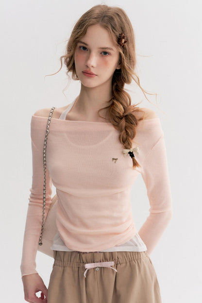 Lazy French Halterneck Knit Top