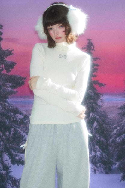 Autumn Retro High Neck Knitted Top