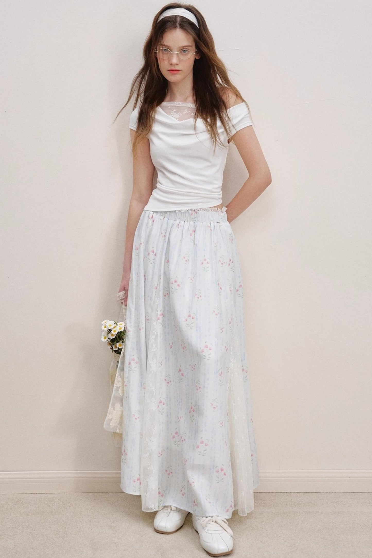 French Floral Lace Skirt