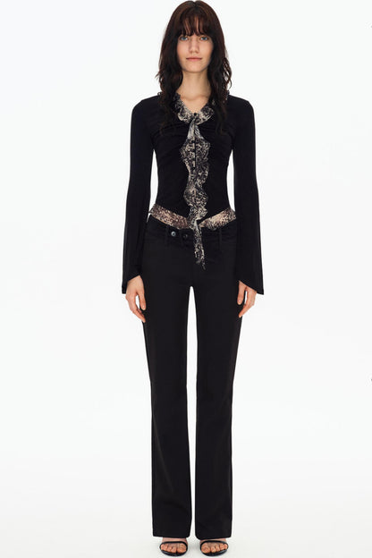 Laise Spliced Flared Pants