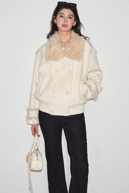 Lamb Wool Double-Breasted Jacket