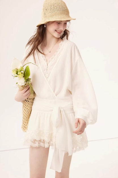 Chiffon Lace Paneled Dress
