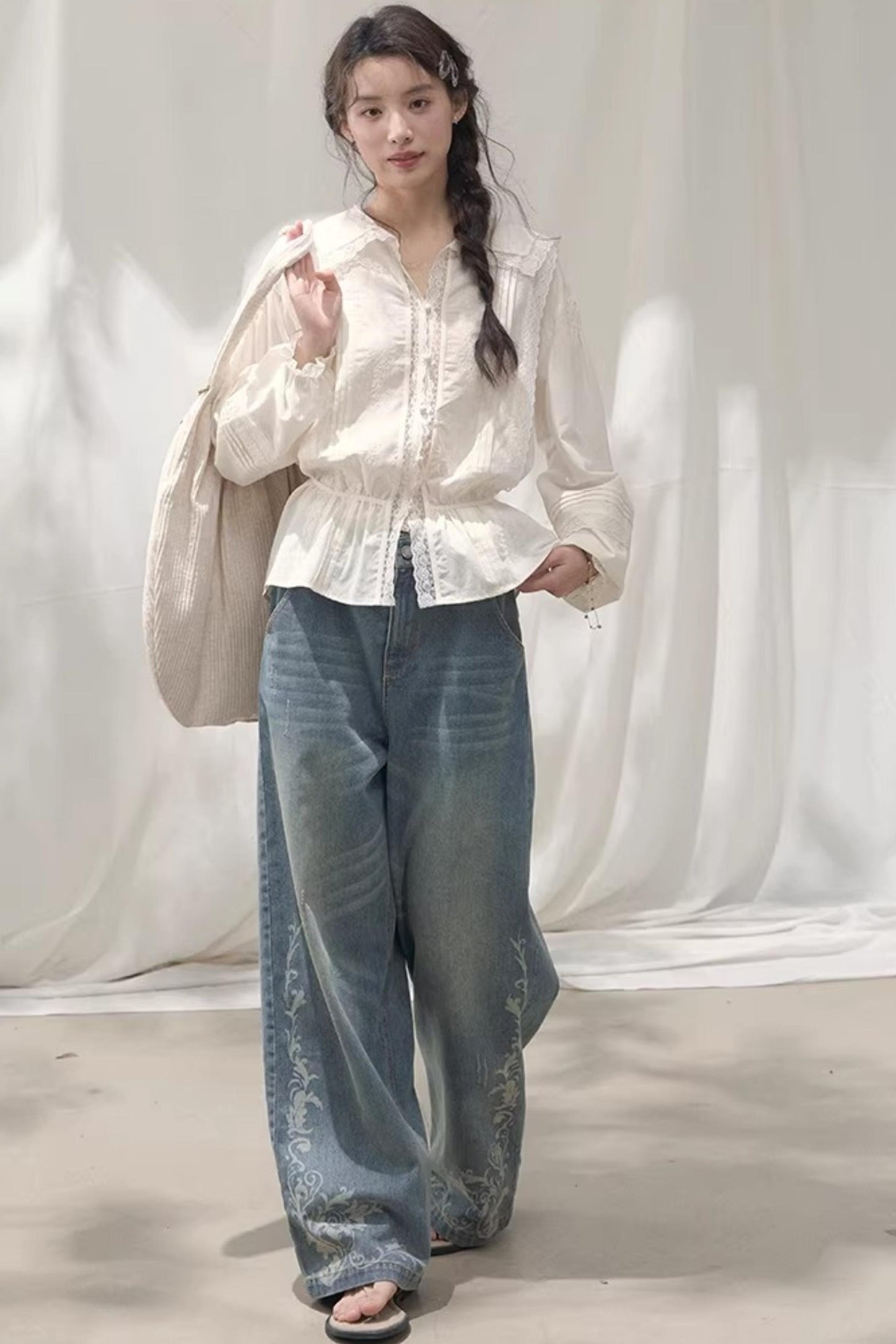 Navy Collar Breeze Shirt