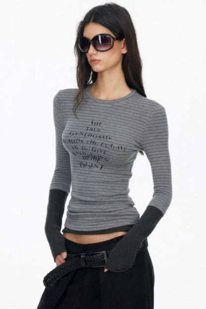 Layered Letter Print Top