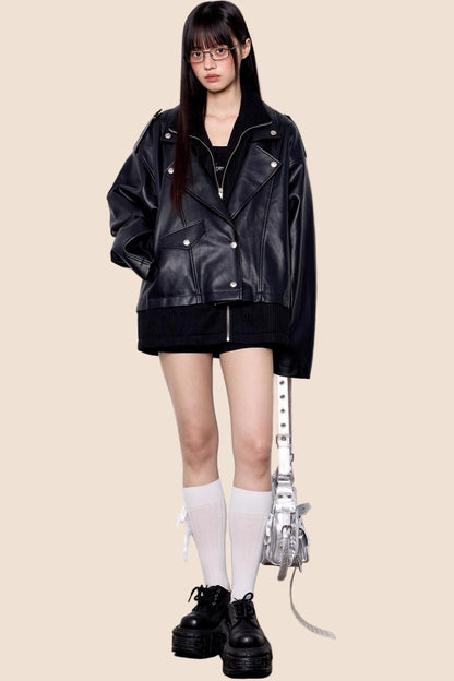 Autumn Retro PU Leather Jacket