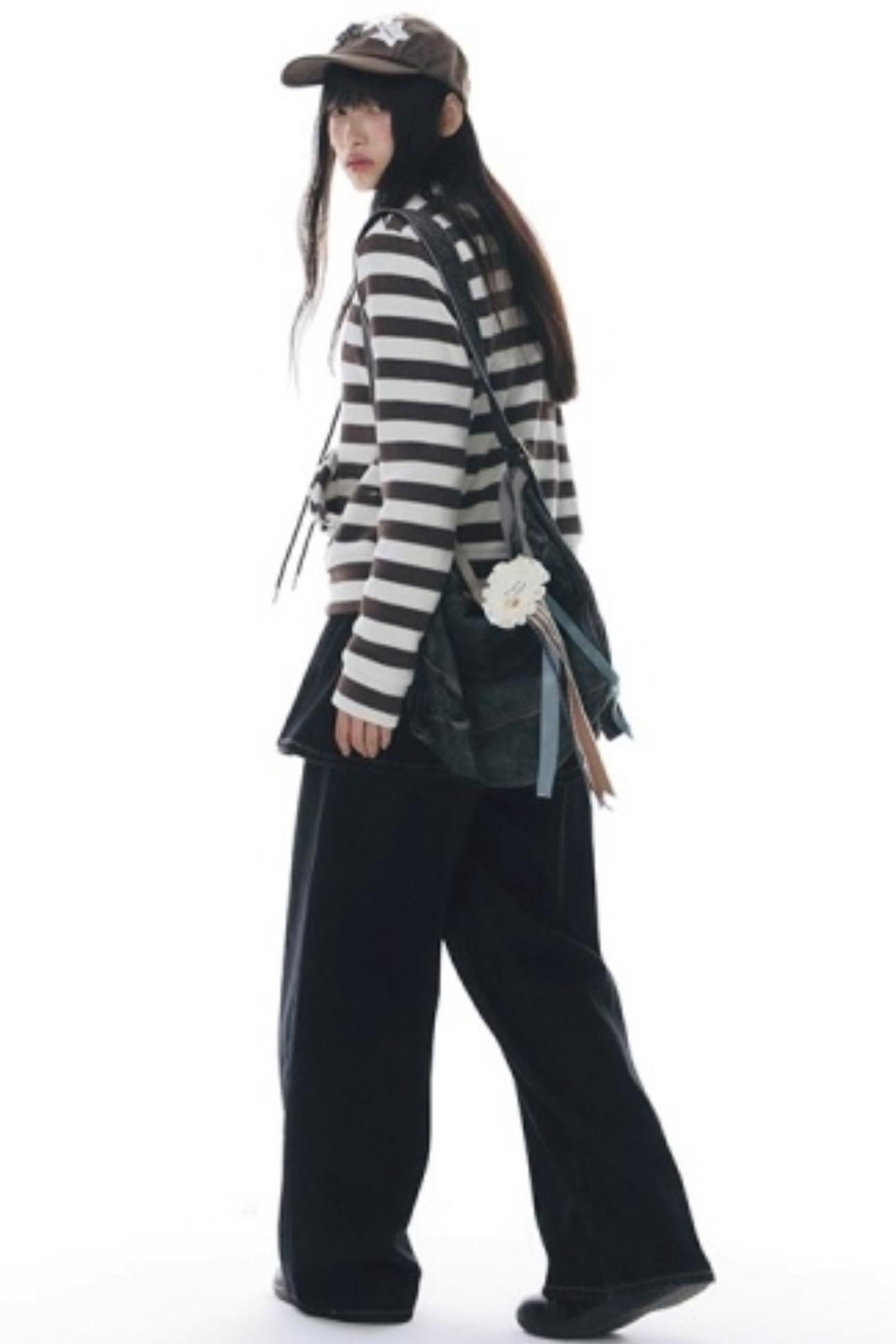 Fake Two-Piece Pleated Skirt Jeans