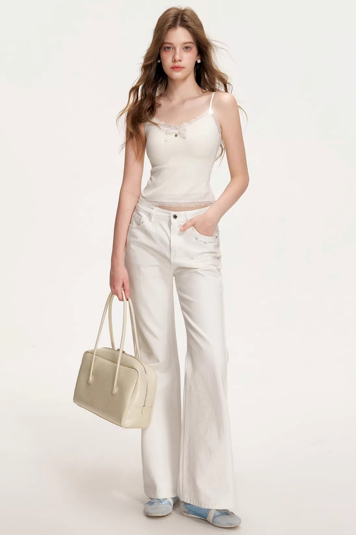 Romantic French Flared Denim Pants