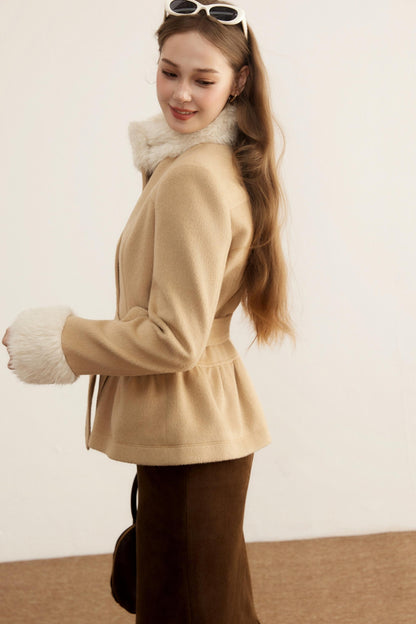 Winter Retro Lambswool Patchwork Jacket