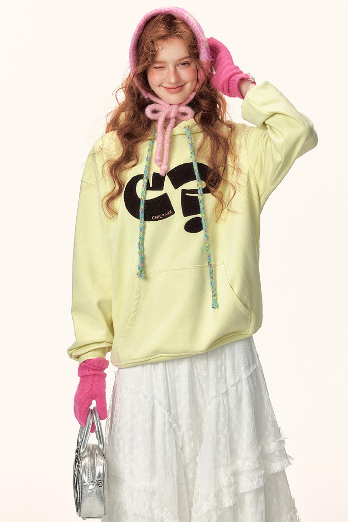 Symbol Print Hooded Sweatshirt