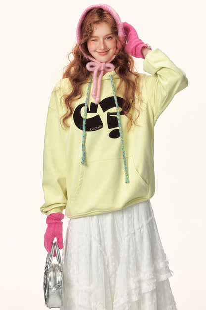 Symbol Print Hooded Sweatshirt