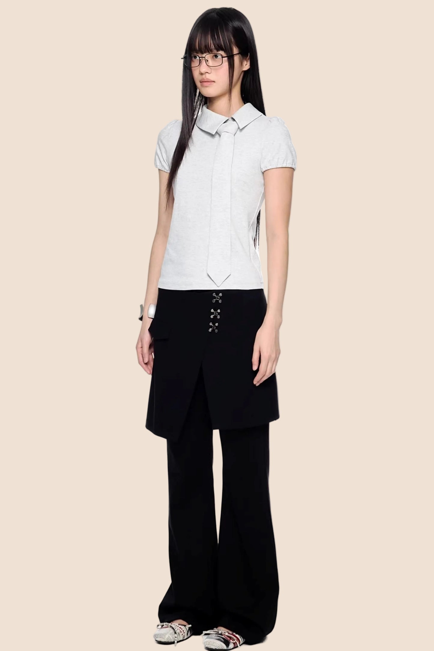Diagonal Tie Knitted Top