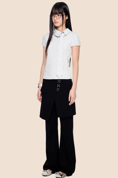 Diagonal Tie Knitted Top