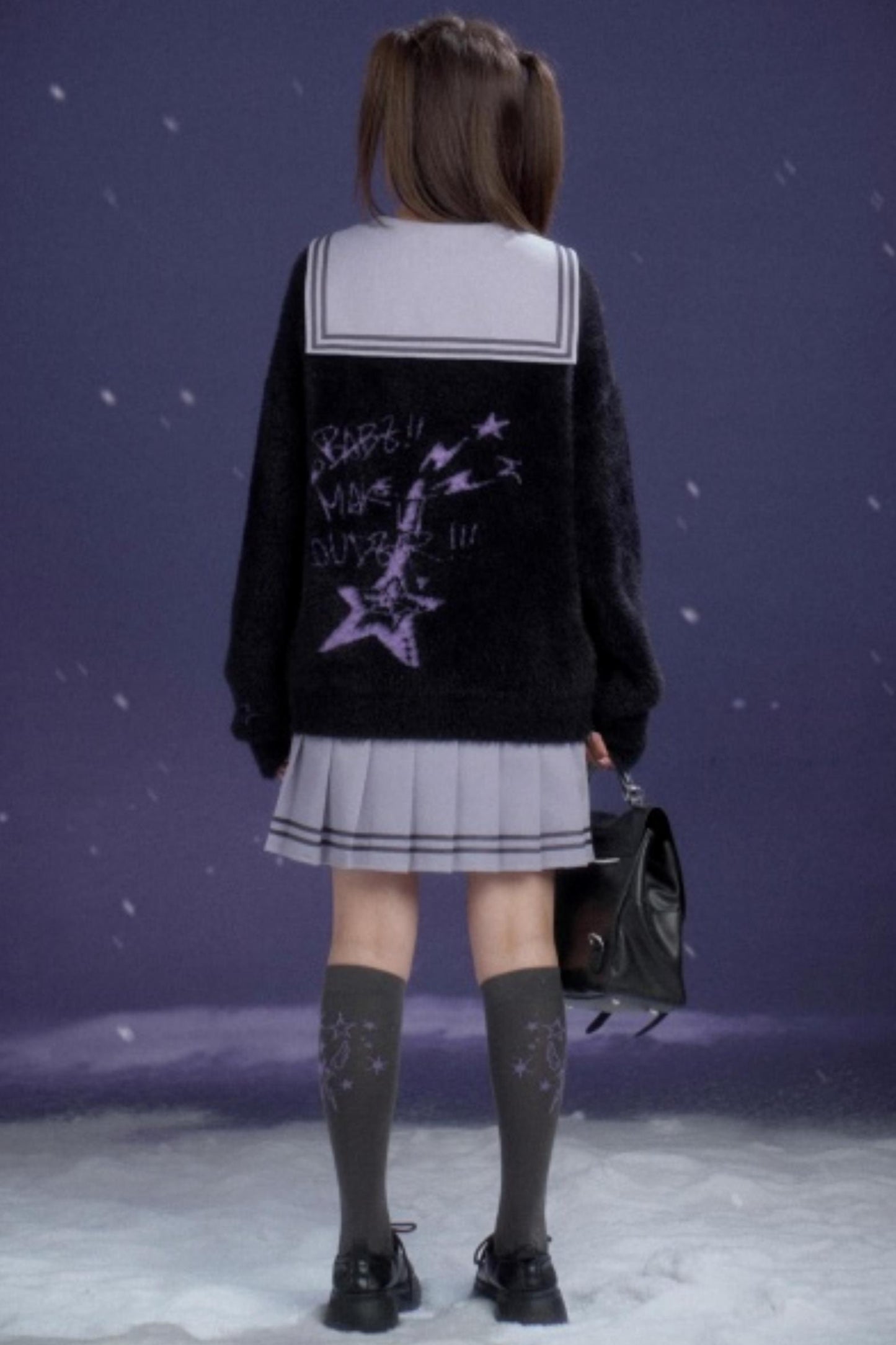 Black and Purple Graffiti Cardigan