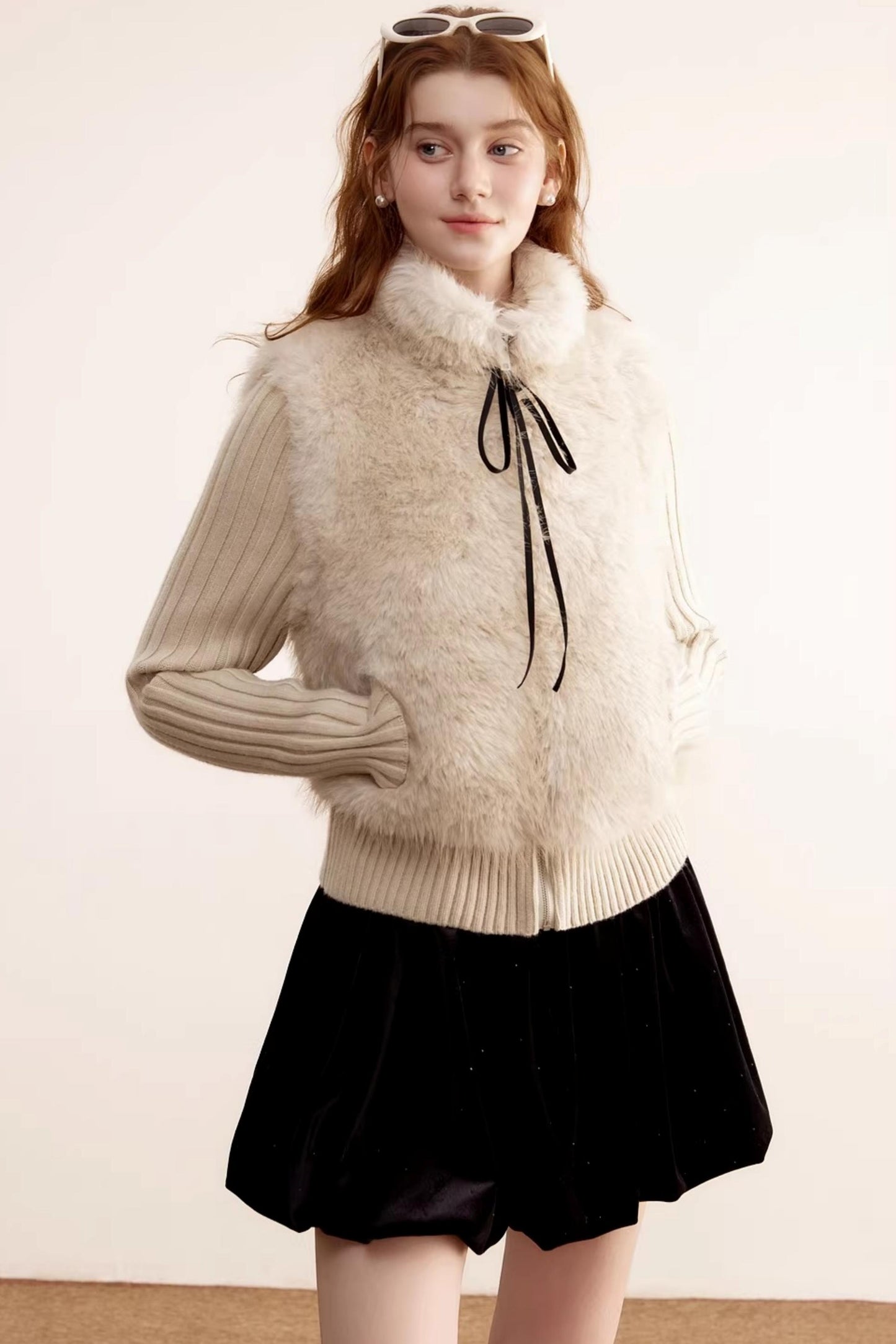 Detachable Sleeve Fur Coat