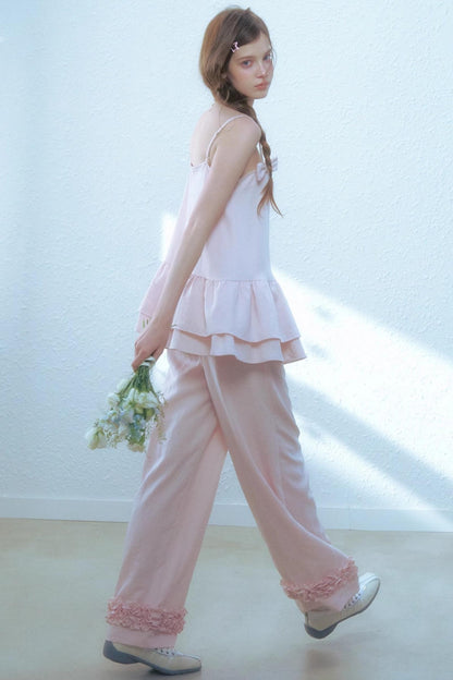 Linen Bow Cami & Lace Set-Up